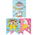 Trade Shop Traesio-festone Carta Happy Birthday Unicorno Bandierine 13 Lettere Cc39743 Ghirlanda -