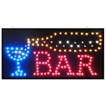 Trade Shop Traesio-insegna Luminosa A Led Con Scritta Bar Con Ganci 50x25 Cm 220v -