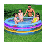 Trade Shop Traesio-piscina Gonfiabile Rotonda Fuori Terra 3 Anelli In Vinile 196 X 53 Cm -