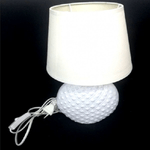 Trade Shop Traesio-lampada Lume 32 Cm Bianco Con Paralume Da Tavolo Scrivania Comodino Casa Ufficio -