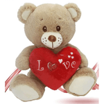 Trade Shop Traesio-orso In Peluche Con Cuore Rosso "love" 30 Cm Orsetto Pupazzo San Valentino 94304 -