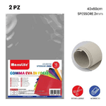 Trade Shop Traesio-12pz Fogli In Gomma Eva Colore Grigio Materiale Alta Qualità 40x60cm Spessore 2mm -