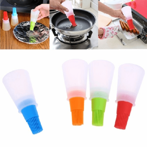 Trade Shop Traesio-bottiglia Con Pennello Cucina Silicone Applicatore Dorare Spennellare Olio Uovo -