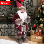 Trade Shop Traesio-babbo Natale Nordico 60cm In Plastica Vestiti In Tessuto Decorazione Natalizia -