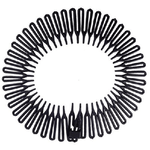 Trade Shop Traesio-3 Cerchietto Frontino Raggiera Nero 10cm Ferma Capelli In Plastica Acconciatura -