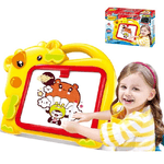 Trade Shop Traesio-lavagna Magnetica Bambini Hippo 2in1 Con Gessetti Cassino E Pennarelli Giallo -