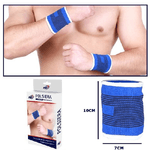 Trade Shop Traesio-coppia Polsini Elastici Per Polso Fitness Sport Anallergico Protezione Blu -