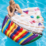 Trade Shop Traesio-materassino Isola Gonfiabile Stampa Cupcake In Pvc Mare Piscina 142x135cm -