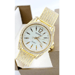 Trade Shop Traesio-orologio Polso Sousou 6733 Donna Quarzo Acciaio Brillantini Dorato Fondo Bianco -