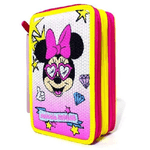 Trade Shop Traesio-minnie Mouse Pink Vibes Astuccio 3 Zip Cerniere Portapastelli Matite Scuola -