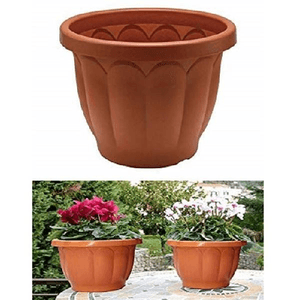 Trade Shop Traesio-vaso Fioriera Classico Diametro 18 Cm In Plastica Per Piante Fiori Da Esterno -