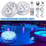 Trade Shop Traesio-faretto Led Ad Immersione Per Piscine 13led Rgb Multicolore Con Telecomando Ip68 -