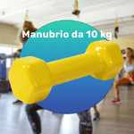 Trade Shop Traesio-manubrio Singolo 10 Kg In Vinile Allenamento Esercizi Casa Palestra Workout Fit -