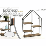 Trade Shop Traesio-mensola Parete Casa 4 Mensole Ripiani Design Moderno Scaffale Legno Metallo -