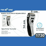 Trade Shop Traesio-rasoio Elettrico Tekone 1730 Ricaricabile Testina Impermeabile Barba Baffi -