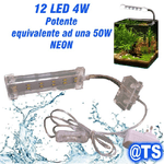 Trade Shop Traesio-lampada Plafoniera Led Per Acquario Luce 3w Bordo Vasca Vetro Piante Pesci -