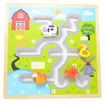 Trade Shop Traesio-puzzle Gioco Labirinto In Legno Animali Della Fattoria Giocattolo Per Bambini -