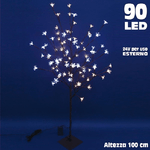 Trade Shop Traesio-albero Di Natale Luminoso Ciliegio Per Esterno 90 Led 100 Cm Bianco Freddo Caldo -