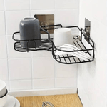 Trade Shop Traesio-supporto Angolare Da Parete Mensola Da Appendere Senza Punzonatura Bagno Cucina -