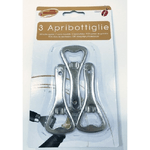 Trade Shop Traesio-set 3 Apribottiglie A Leva In Acciaio Apri Bottiglie Tappi Barattoli Levatappi -