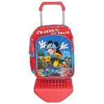 Trade Shop Traesio-zainetto Scuola Microfibra Con Carrello Trolley Estraibile 2 Ruote Mickey Mouse -