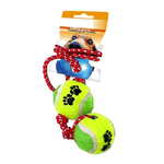 Trade Shop Traesio-corda Con 2 Palline Tennis Gioco Addestramento Cani E Gatti Giocattolo Animali -