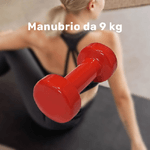 Trade Shop Traesio-manubrio Singolo 9 Kg In Vinile Allenamento Esercizi Casa Palestra Workout Fit -