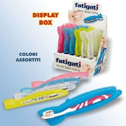 Trade Shop Traesio-set 24 Pezzi Custodia Porta Spazzolino Da Denti Da Viaggio Colorati -