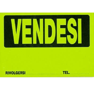 Trade Shop Traesio-cartello Vendesi Plastificato Con Scritta 30 X 20 Cm Segnaletico -