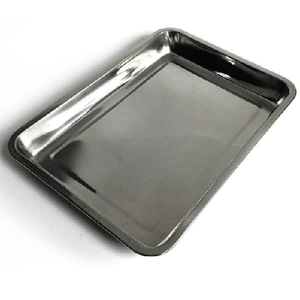 Trade Shop Traesio-vassoio Guantiera In Acciaio Inox Rettangolare Portata Cucina Misure 36x27x4,8cm -