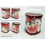 Trade Shop Traesio-tazzina Con Peluche Orsetto 16,5x14,5x17,5cm San Valentino Fiore Confezione Cuore -