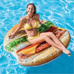 Trade Shop Traesio-materassino Isola Gonfiabile Stampa Hamburger Pvc Mare Piscina 145 X 142 Cm -