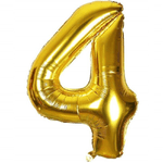 Trade Shop Traesio-palloncino Numero 4 Oro 35cm Elio Decorazione Compleanno Party Festa -