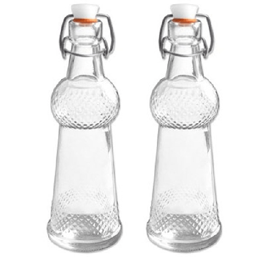 Trade Shop Traesio-2 Bottiglia Bottiglie Bottigliette In Vetro Con Meccanico Con Guarnizione 75ml -