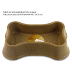 Trade Shop Traesio-ciotola Per Cani Gatti Animali In Plastica 13x5x20 Cm Acqua Cibo Marrone -