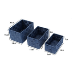 Cleafe-3 Cestini Tessuto Scatole Organizer Bagno Porta Oggetti Bagnoschiuma Blu 79052 -