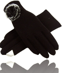 Trade Shop Traesio-guanti Tessuto Marrone Cotone Pon Pon Guanto Taglia 8 Gloves Fodera Pile -