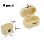 Trade Shop Traesio-set 6 Scatoline In Legno Portagioie Scatola Cofanetto Ottagonali 74003a Ly-10383 -