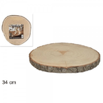 Trade Shop Traesio-base Tronco Legno Naturale Decorativa Disco Per Ornamento Diametro 34 Cm Rotondo -