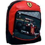 Trade Shop Traesio-zaino Scuola Ferrari Organizzato Con Doppio Scomparto 43x31x21cm Rosso Nero -