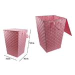 Cleafe-cesto Cestino Portatutto Portaoggetti Bagno Casa Coperchio 35 X 52 Cm 79107 Rosa -