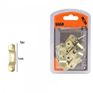 Trade Shop Traesio-set 7 Pezzi Ganci Dorati Per Quadri Quadro Cornici Appendere Parete 5 Cm 07520 -