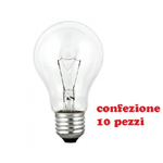 Trade Shop Traesio-confezione 10 Lampadine A Goccia Incandescenza E27 220/240v 50/60hz 100w -