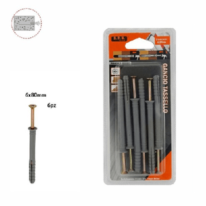 Trade Shop Traesio-set 6 Pz Tasselli Fisher Viti Vite Chiodi Gancio Tassello Misura 6 X 80 Mm 69051 -