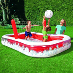 Trade Shop Traesio-piscina Gonfiabile Con Rete Gioco Pallavolo E Pallone 254 X 168 X 97 Cm -