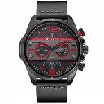 Trade Shop Traesio-curren Uomo Sport Impermeabile Cinturino In Pelle Orologio Da Polso 8259 Nero -