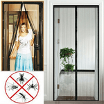 Trade Shop Traesio-zanzariera Magnetica Per Porte 140 X 240 Cm Universale Nera Tenda Zanzariera -