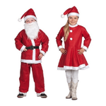 Trade Shop Traesio-vestito Vestitino Per Bambini Babbo Natale Bambini E Bambine Da 6 A 9 Anni Rosso -