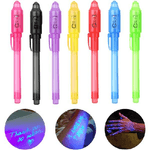 Trade Shop Traesio-penna Magica Ad Inchiostro Invisibile Set 2 Penne Visibile Con Luce Uv Gadget -