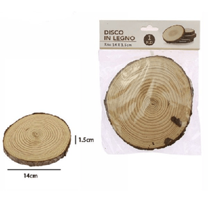 Trade Shop Traesio-disco Di Legno Base Tronco Decorativa Per Ornamento Casa 14x1.5 Cm Rotondo 72111 -